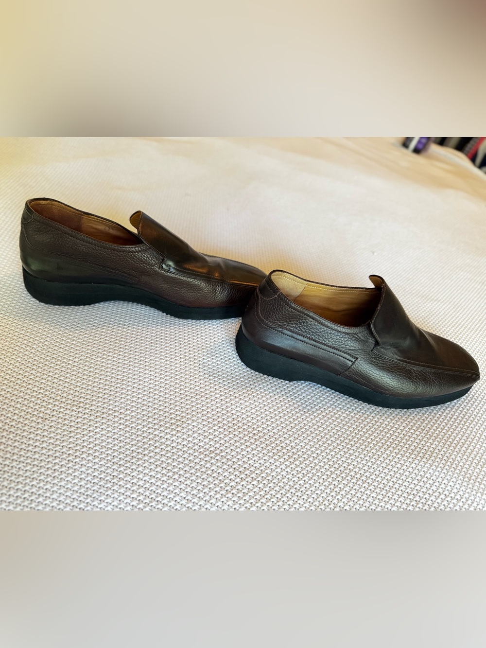 THIERRY RABOTIN Italian Men’s Dark Brown Leather Slip-On Loafers Designer Shoes - Picture 8 of 14
